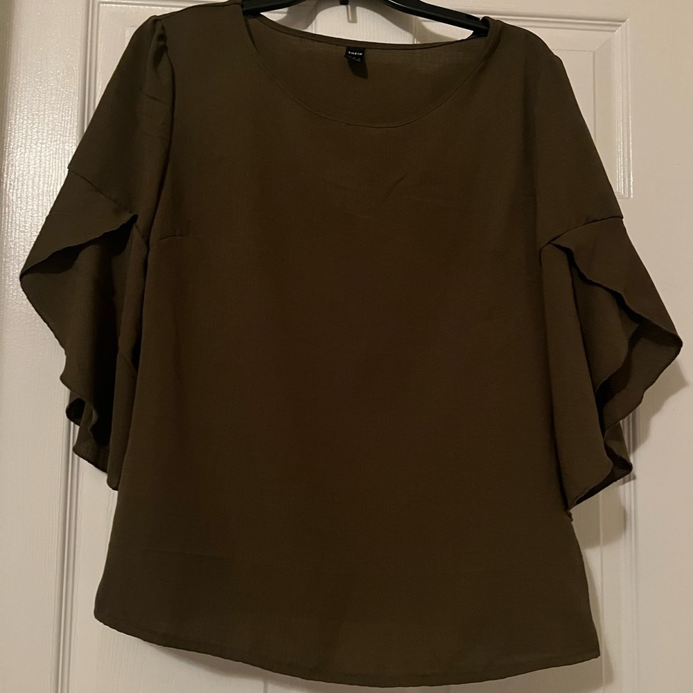 Dark Green Shein Top